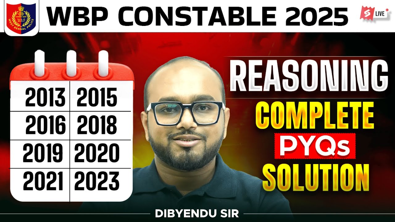 WBP Constable 2025 | WBP Constable Reasoning Class | Complete PYQs Solution