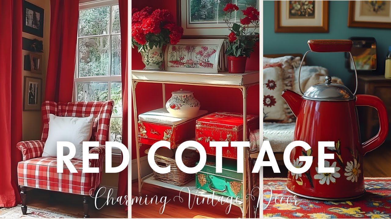 Charming Red Cottage Home Decor | Shabby Chic Ideas for Cozy Small Spaces