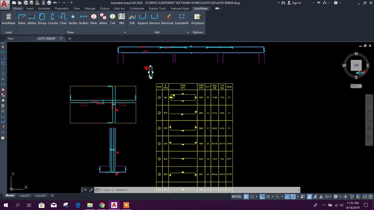 AUTOCAD 2020 - Working with AutoRebar
