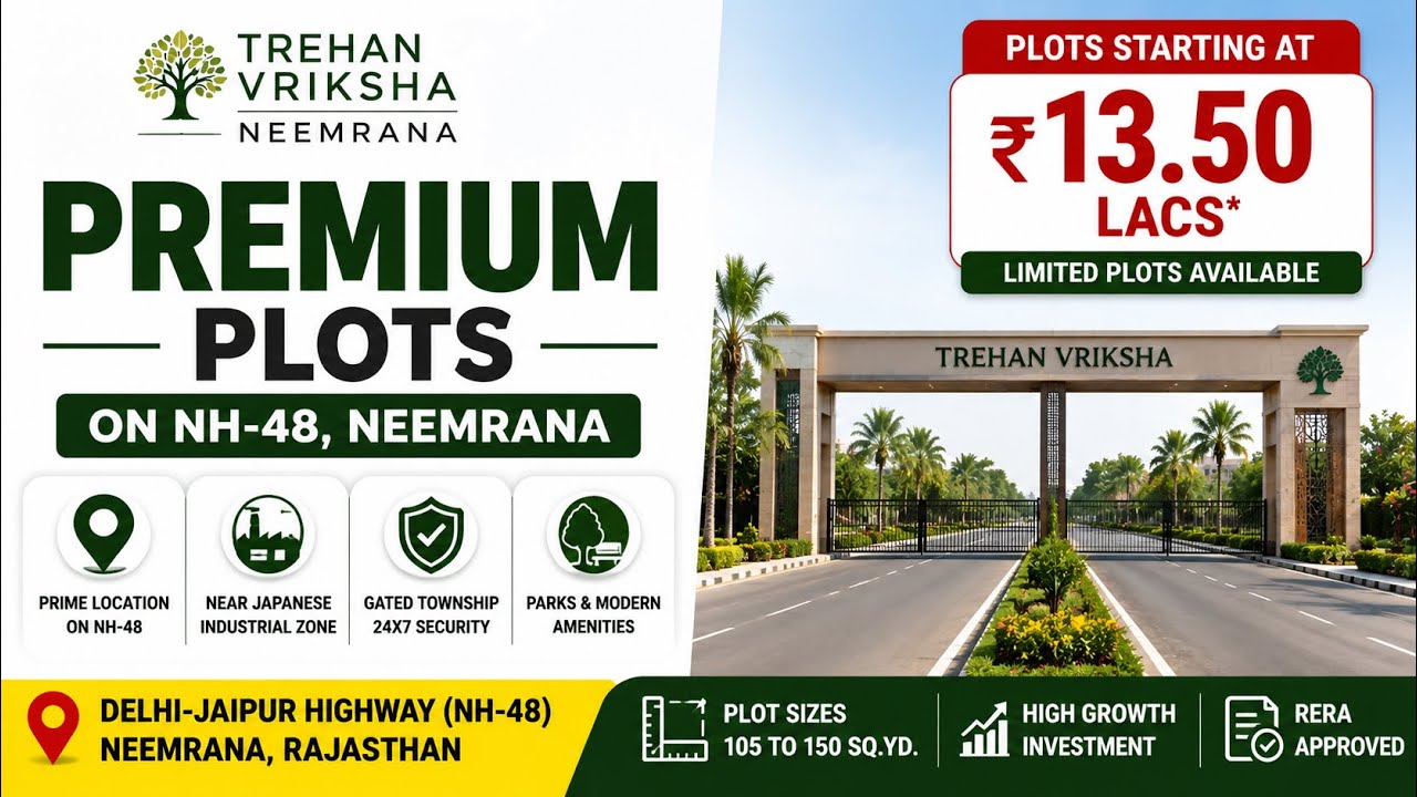 Trehan Vriksha Neemrana | Premium Plots on NH-48 | Best Investment Near Japanese Zone 🔥🤯