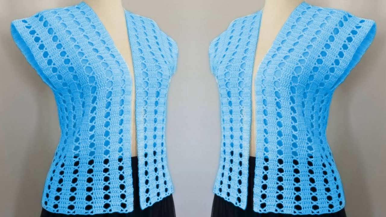 QUICK💯🔥Crochet Vest stitch Pattern for Beginners 😍Easy crochet vest sweater top blouse pattern 