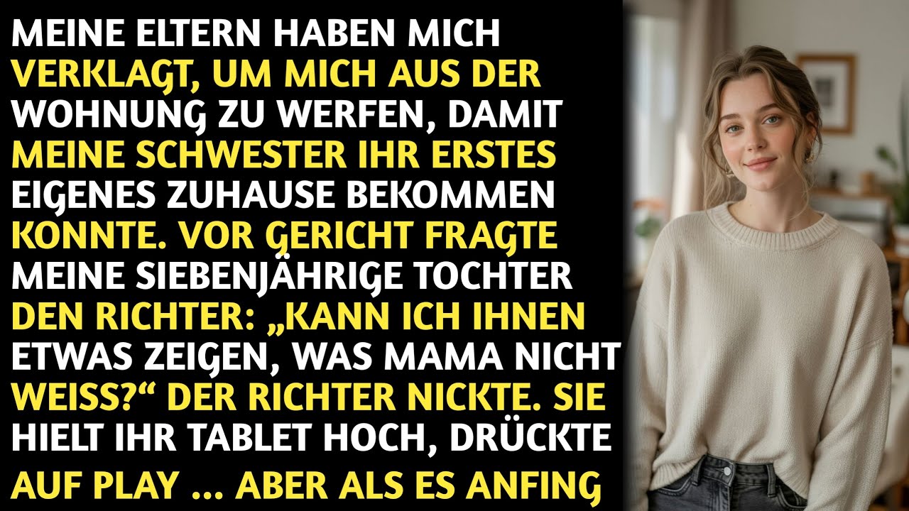 Meine Eltern haben mich verklagt um mich aus der Wohnung zu werfen, damit meine Schwester ihr erstes