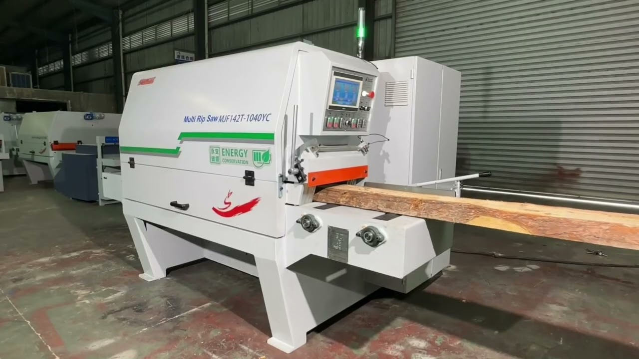 Permanent magnet intelligent wood cutting machine  #sawmill #woodworking #ripsaw #wood