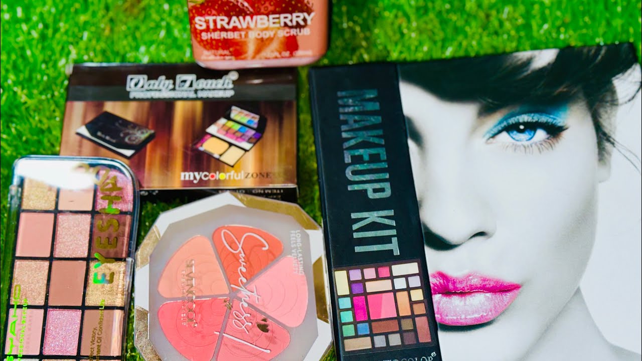Satisfying video | new makeup kit and strawberry scrub | @BeautyBurstStudio 