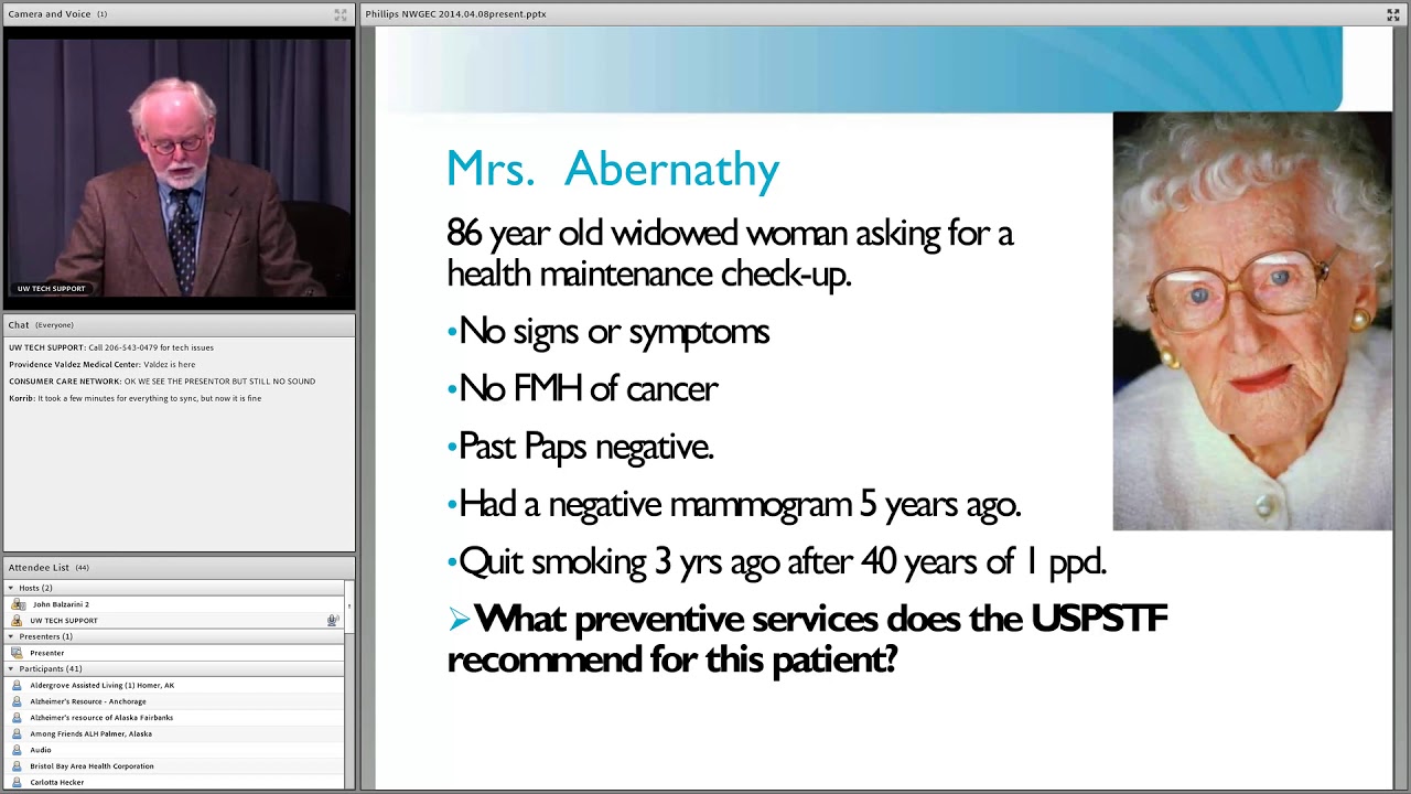 Clincial Preventive Services for Older Adults - US Preventive Services Task Force