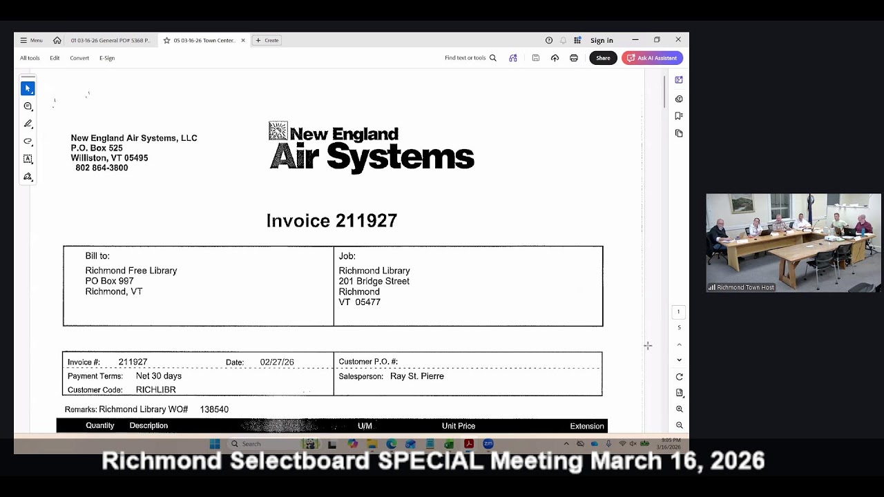 Richmond Meetings March 16, 2026