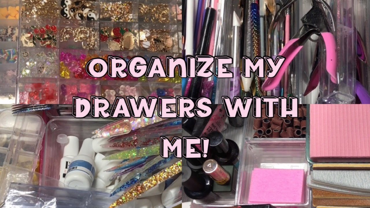 Organize my nail drawers with me!  How to organize your nail supplies! Nail video- Nail organization