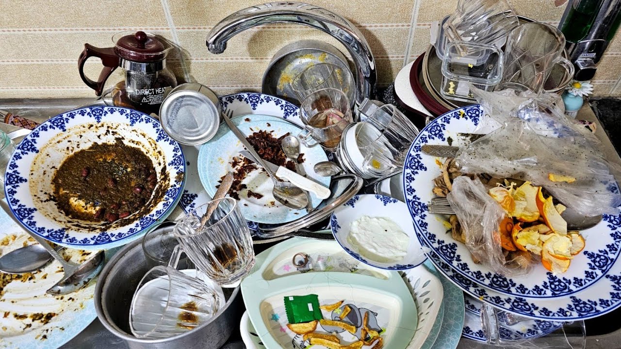 ASMR Dishwashing Satisfying 🍽| The Mess Everyone Avoids Cleaning💧🧼
