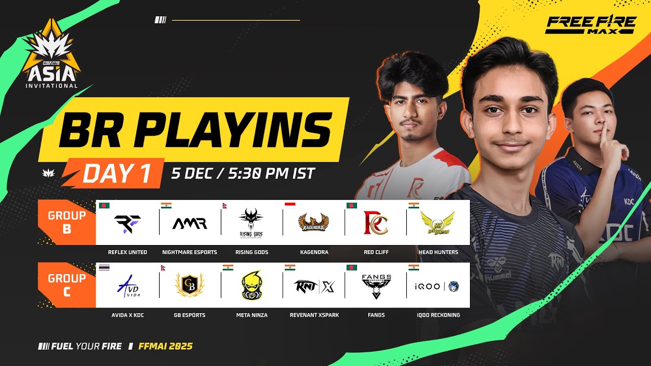 🔴 [EN]  BR Play-Ins - Week 1 Day 1 | FFMAI 2025  | Group B & C