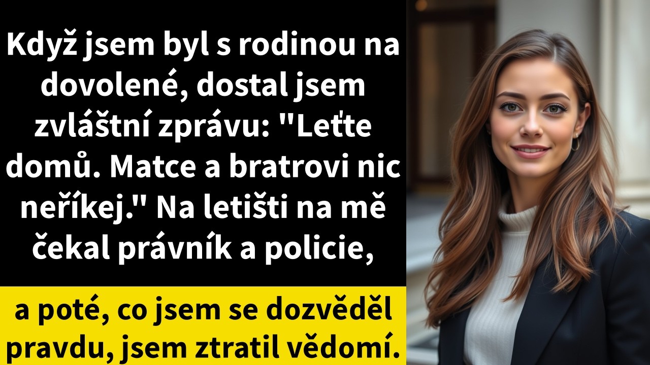 Když jsem byl s rodinou na dovolené, dostal jsem zvláštní zprávu: 