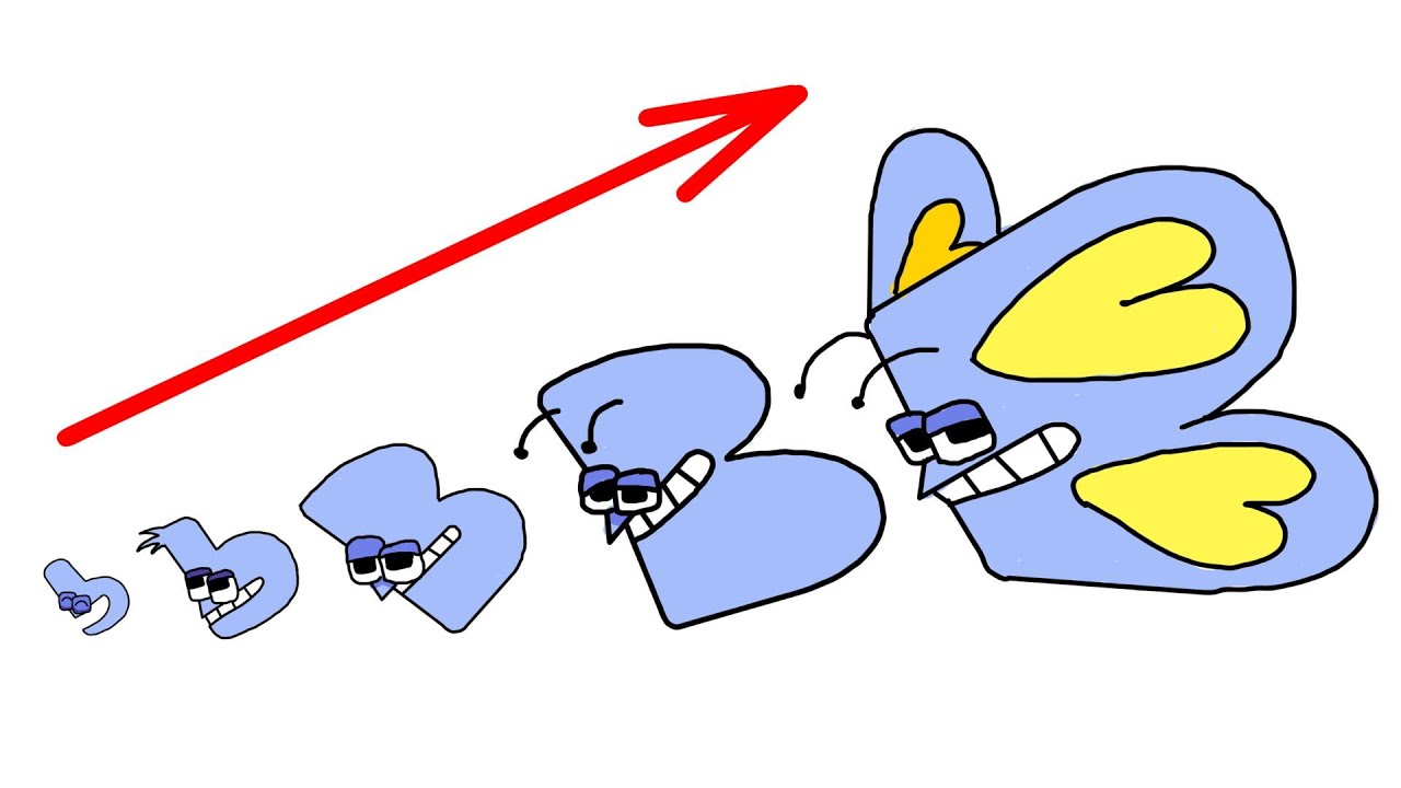 Drawing Letter B From Alphabet lore Animation Growing Up 👍 @EasyLittleDrawings