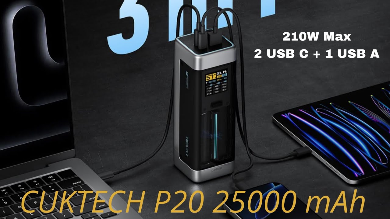 CUKTECH POWERBANK P20 25000mAh 210W 🔋 ENERGÍA PARA TU DÍA A DÍA ⚡