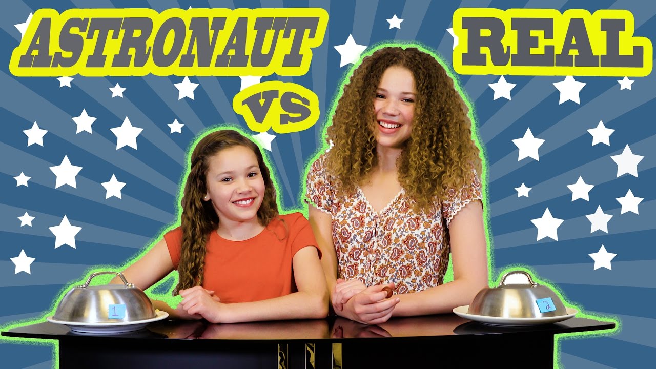 Astronaut vs Real Food Challenge! (Haschak Sisters)