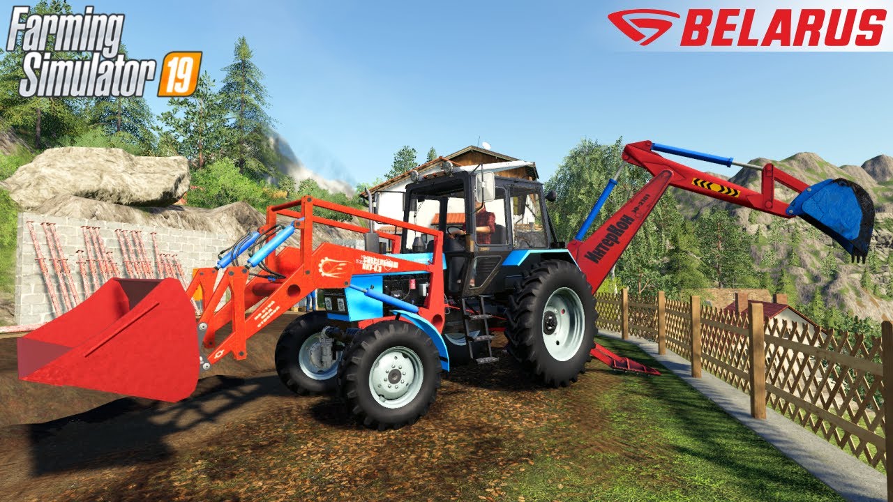 Farming Simulator 19 - MTZ-82.1 EO-2626 Backhoe Loader Digging The Dirt
