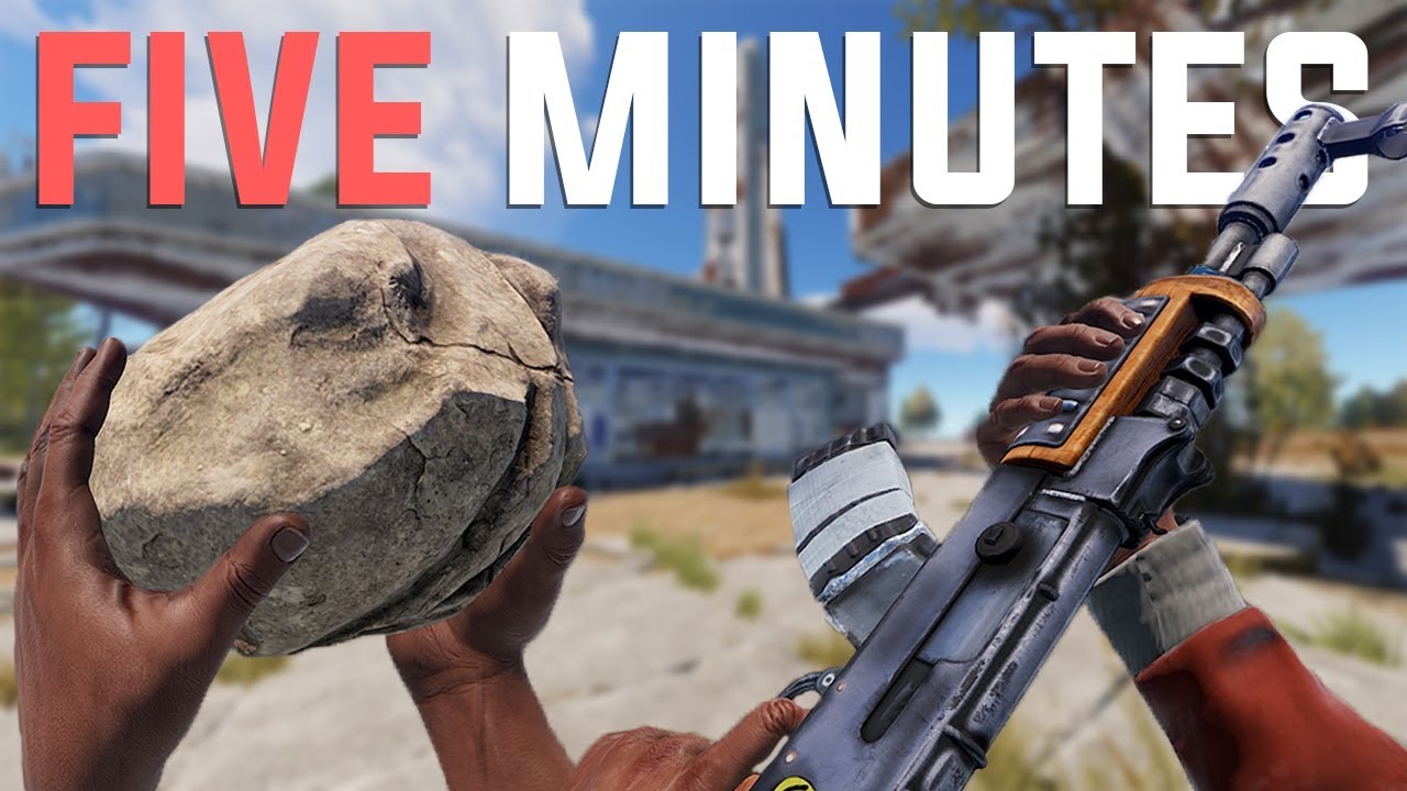 Rust - ROCK to AK in 5 MINUTES (Rust Solo Survival)