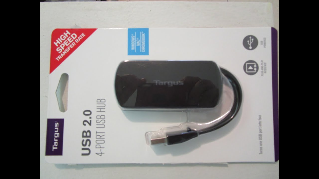 @TARGUS Adaptador Hub de 4 puertos tipo USB 2.0 para Laptops.