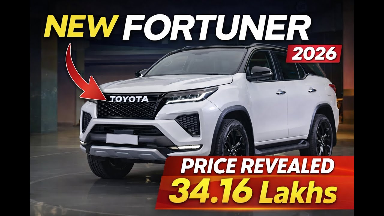 2026 fortuner facelift revealed at 34.16 lakhs officially