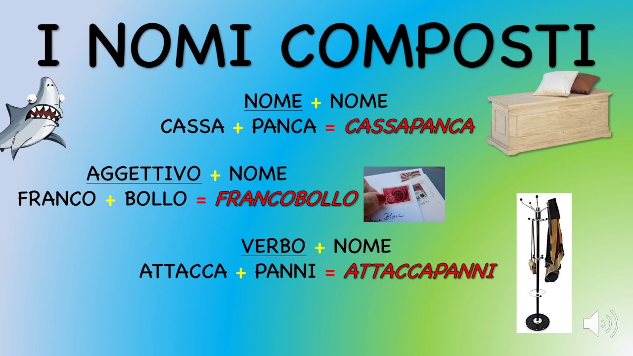 I nomi composti - classe terza