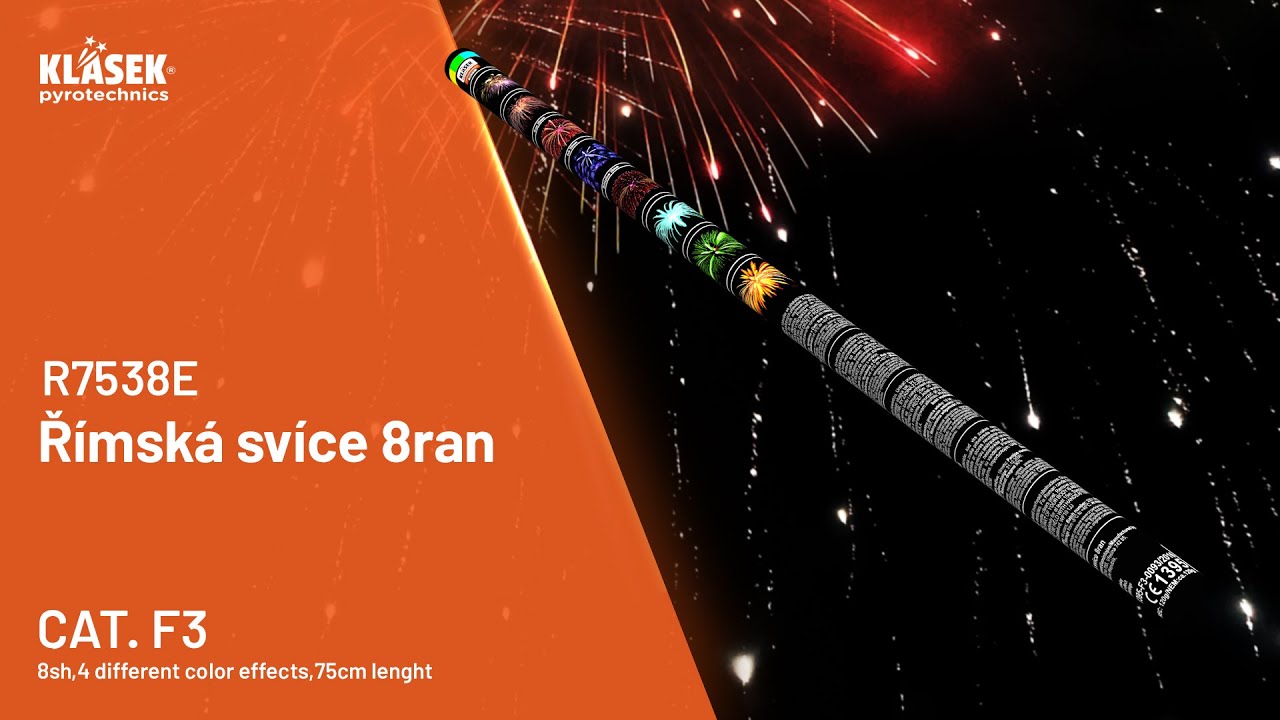 R7538E Římská svíce 8ran | Klasek pyrotechnics