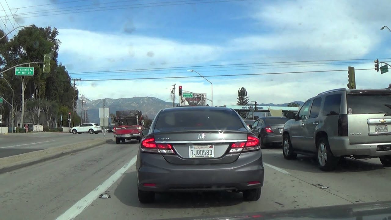 Montebello Ca. -  Monterey Park Ca. - Montebello Blvd. Garfield Ave.  - Raining -