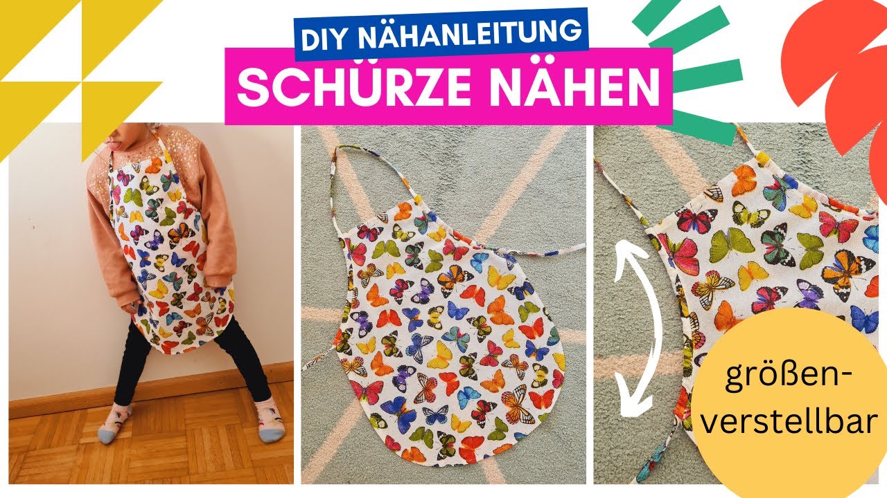 Schürze nähen ✀ DIY Nähanleitung OHNE SCHNITTMUSTER ✀ nähen für Anfänger