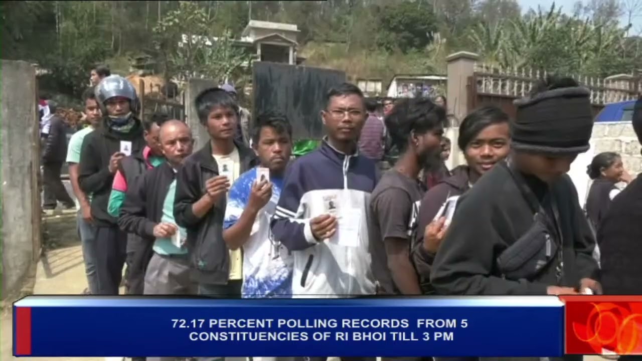 72.17 PERCENT POLLING RECORDED FROM ALL FIVE CONSTITUENCIES OF RI BHOI TILL 3 PM