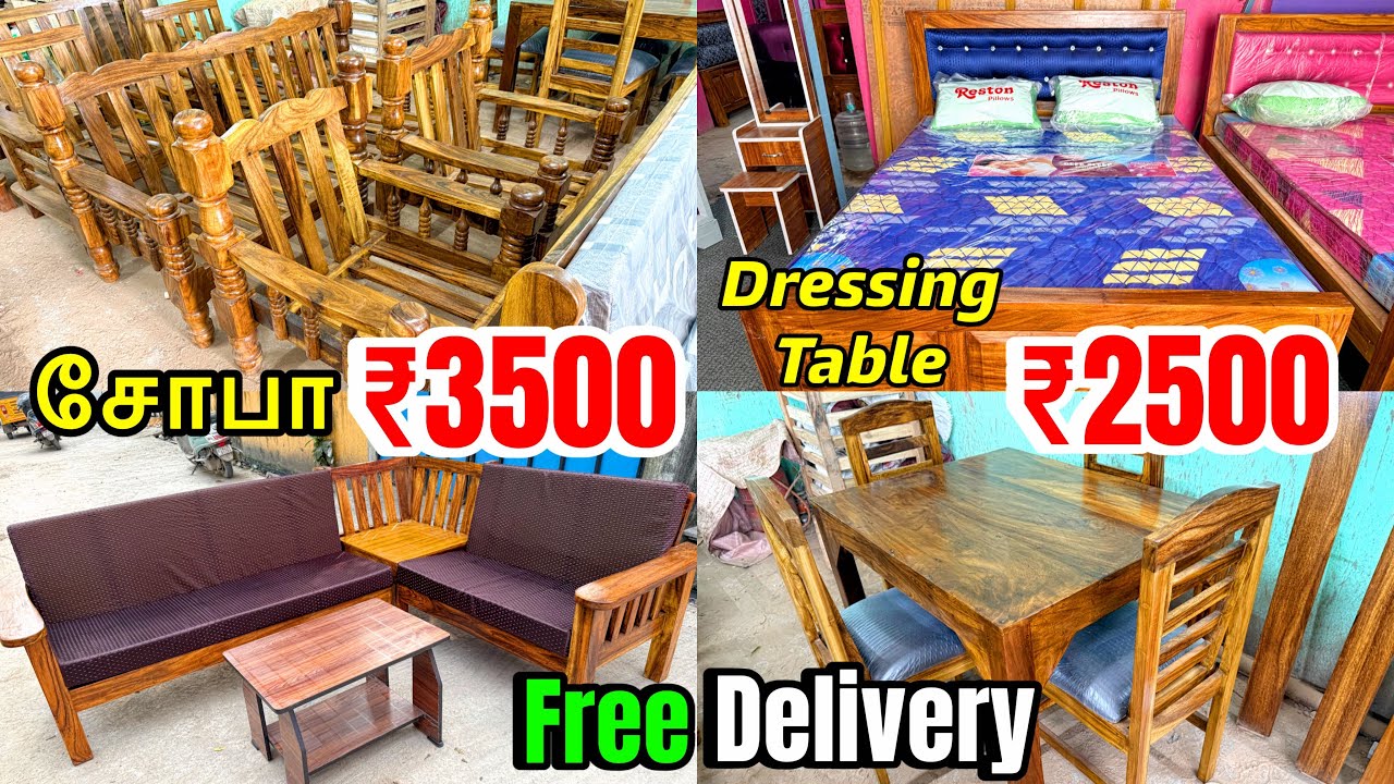 😱 இவ்வளவு Low Price-ல Teak Wood Furniture? Sofa | Cot | Dining Table | Own Manufacturing