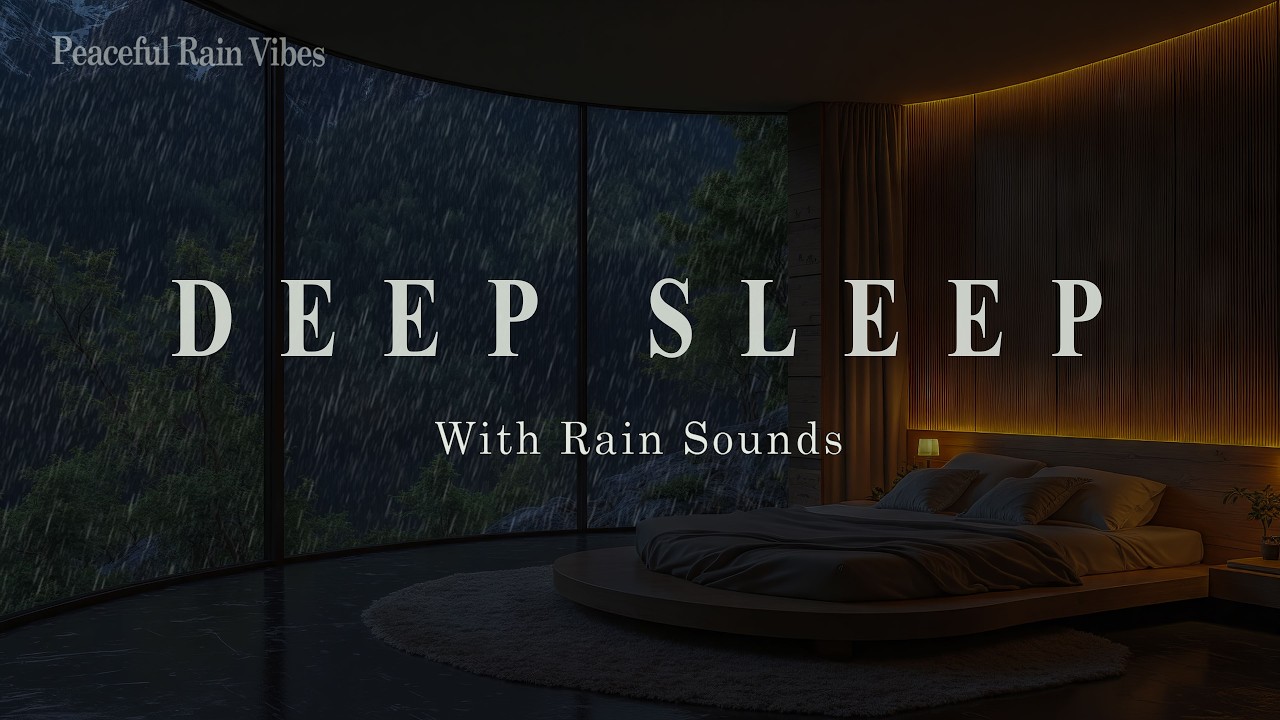 Healing Music with Rain 🌧️ Piano Music & Rain Sounds in Warm Bedroom for Sleeping, Study, Calming