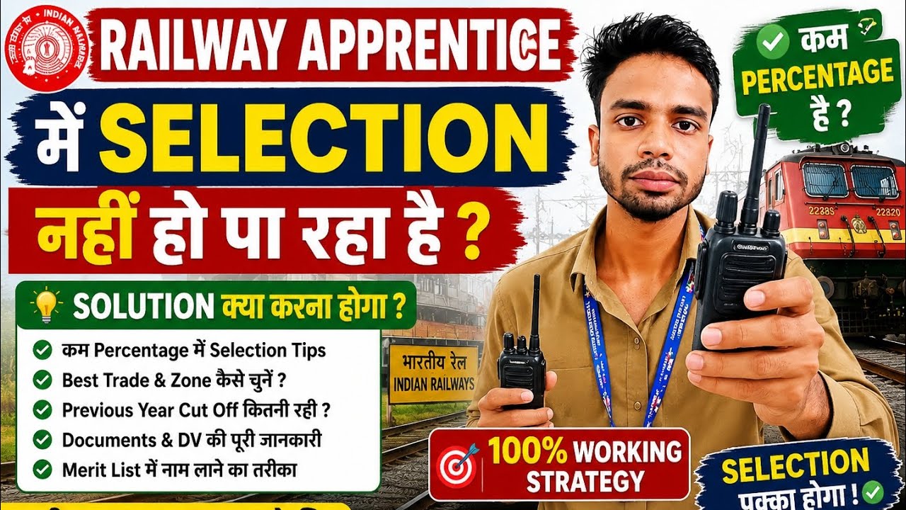 Not Getting Selected for Railway Apprenticeship? 😥 100% Working Strategy for Low Percentage Candi...