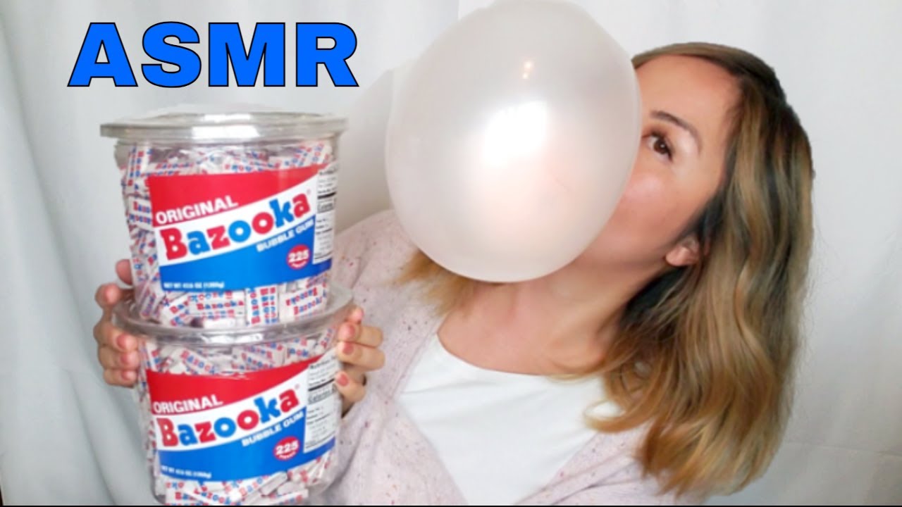 ASMR Bubble Gum Big Bubbles, BAZOOKA GUM GIVEAWAY