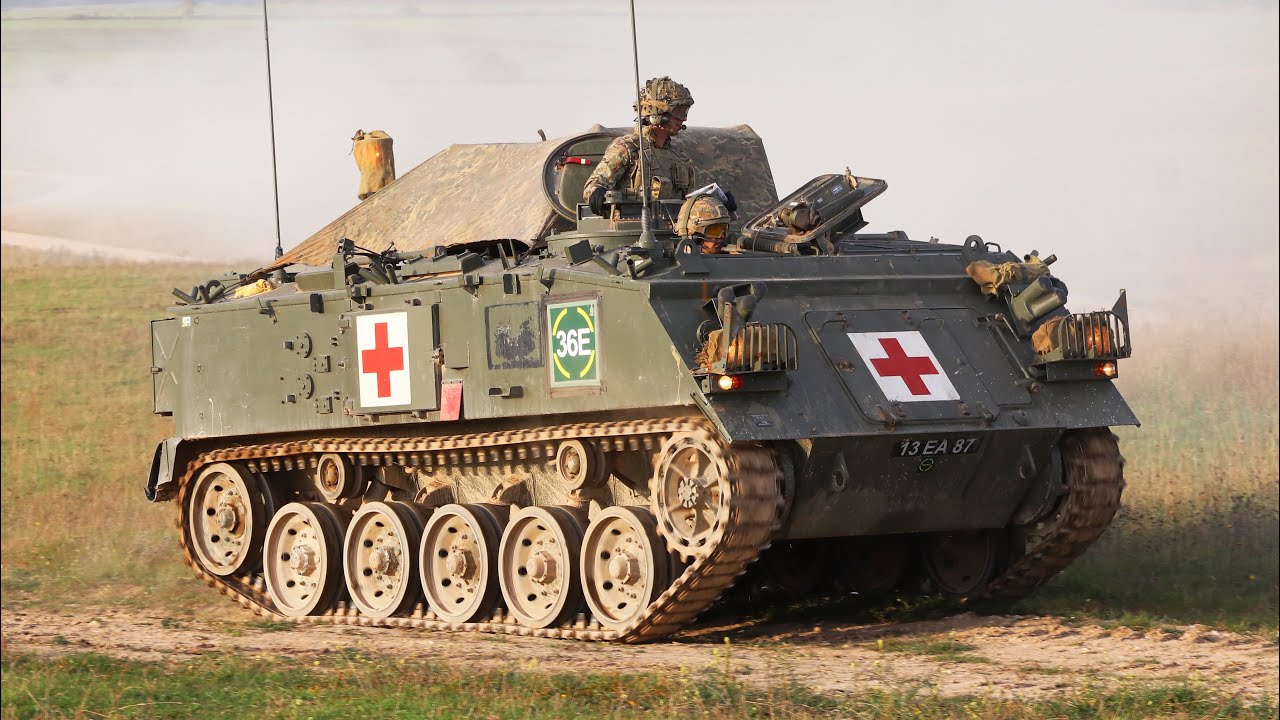 British Army FV432 Bulldogs in action.