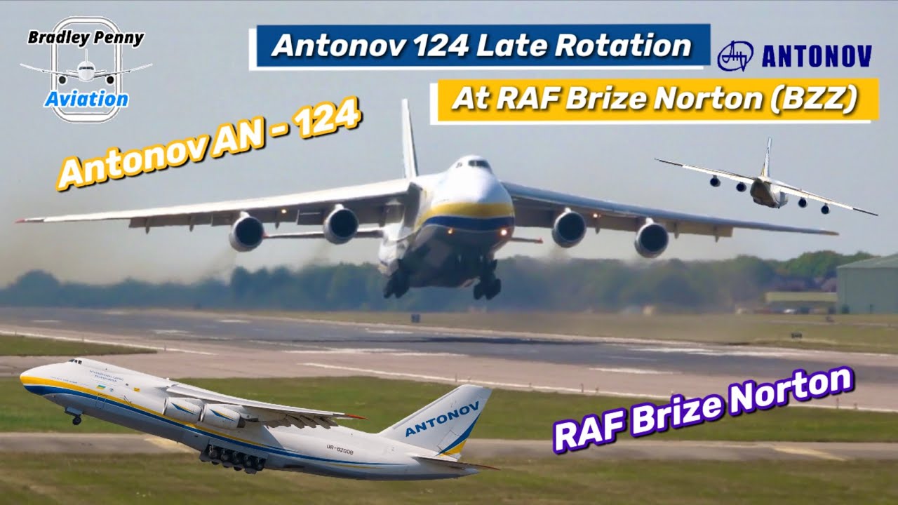 Antonov AN-124 Incredibly Late Rotation From RAF Brize Norton - Blisteringly Hot Planespotting!