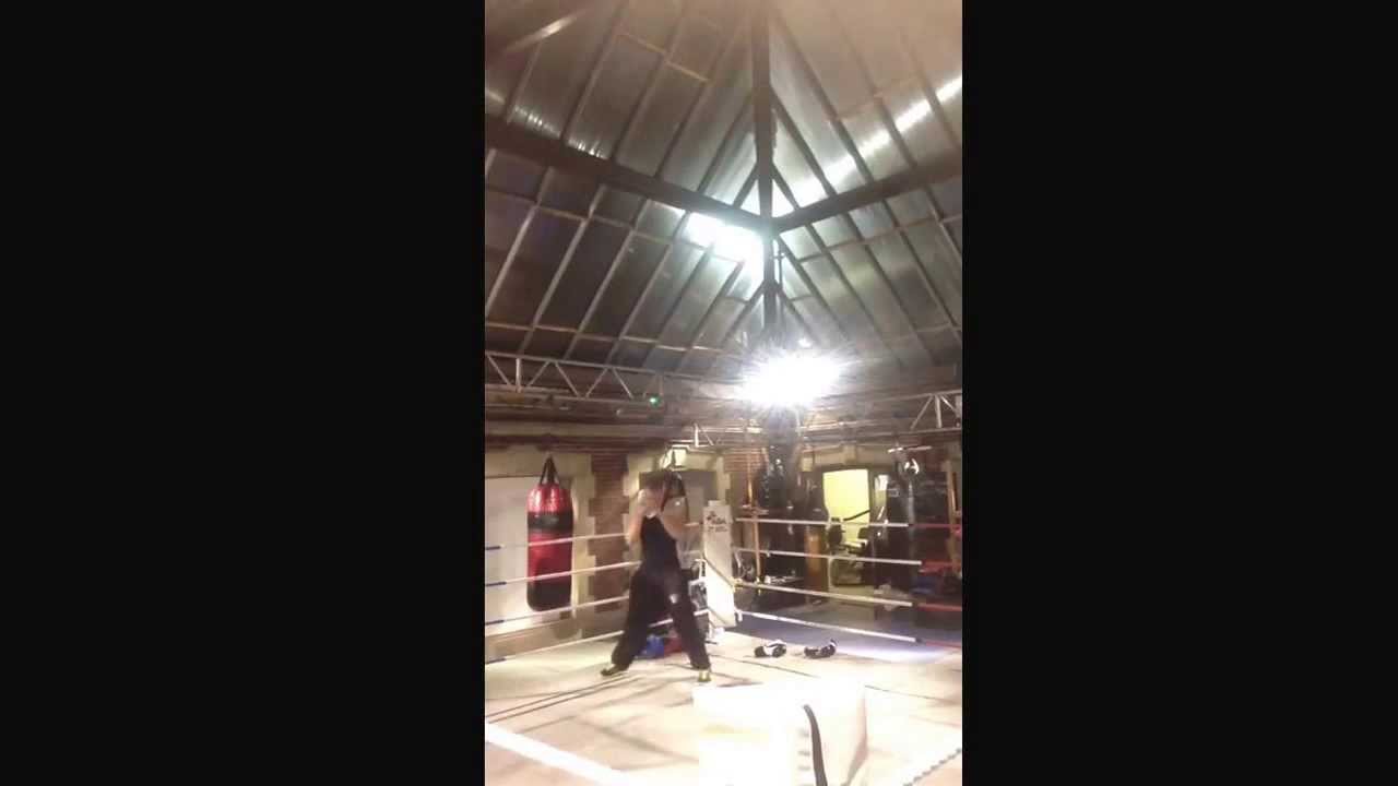 Coach dave going through a boxing circuit at Redcar boxing club