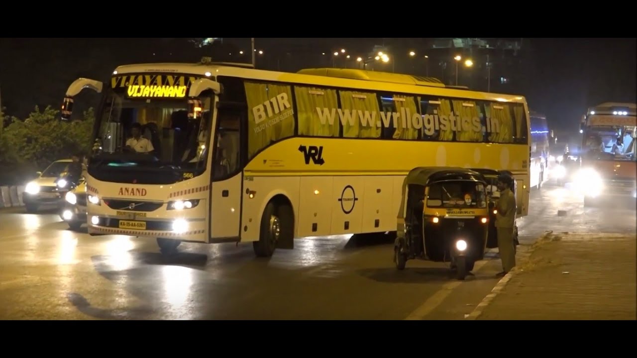 22 Magnificient, Colourful Volvo Buses At Night In Glittering Mumbai, India !!!