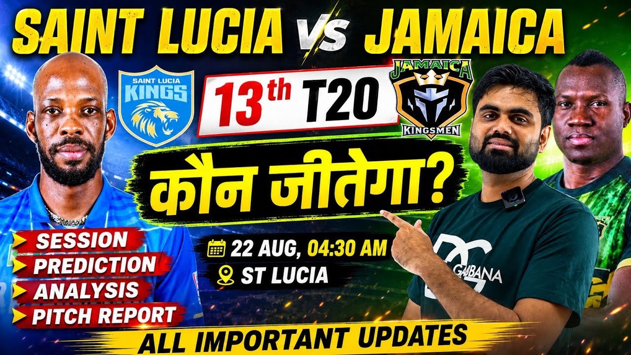 Saint lucia kings vs jamaica kingsmen cpl 2026 13th match prediction, slk vs jkm cpl today match 