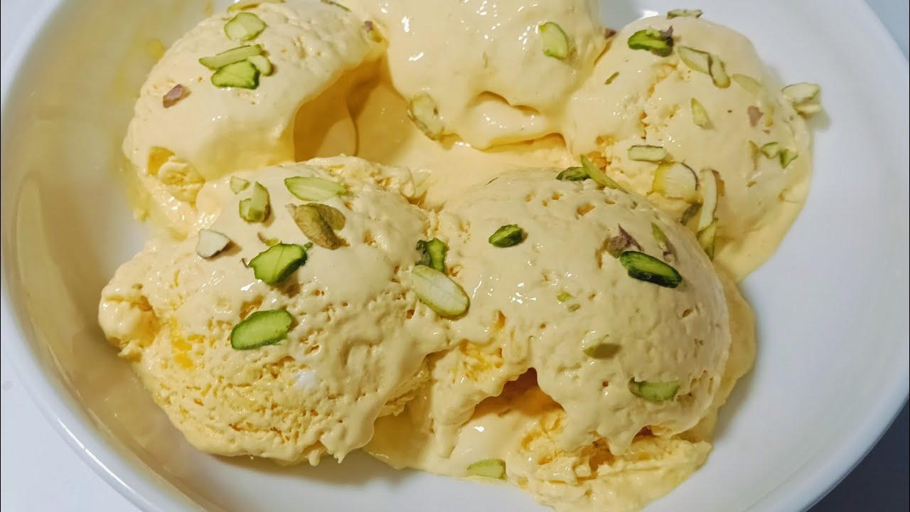 ম্যাঙ্গো আইস ক্রিম রেসিপি।  তিনটি উপকরণ দিয়ে তৈরি করে নিন ম্যাঙ্গো আইস ক্রিম।। Mango ice cream .