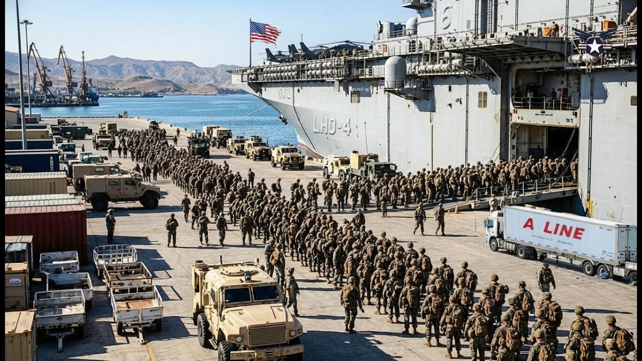 USS Boxer (LHD-4) & US Marine Corps Arrive in the Middle East for Amphibious Operations