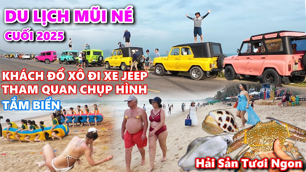 🌊DU LỊCH BIỂN MŨI NÉ: Du Khách Trải Nghiệm Xe Jeep, Check-in, Tắm Biển - Điểm Mua Hải Sản Giá Mềm🦀