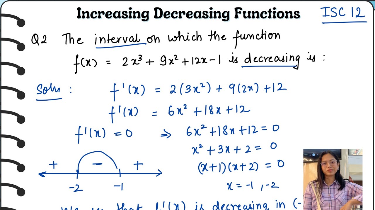  Application of derivatives | increasing and decreasing functions | ISC 12 one shot lecture #isc12 
