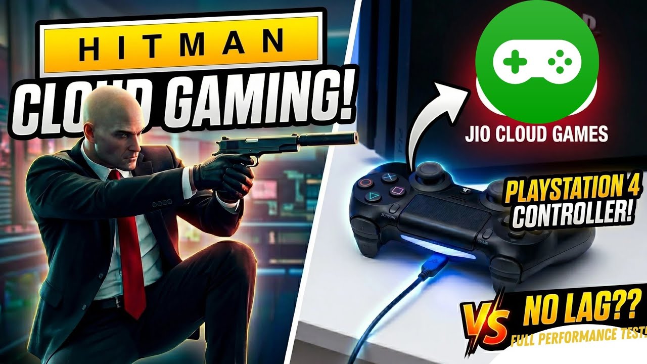 Hitman Gameplay on JioCloud Games | PS4 Controller Setup & Performance Test