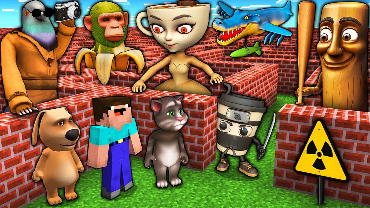 SURVIVAL in MAZE of ITALIAN BRAINROTS - KARKERKAR KURKUR - TUNG SAHUR - MINECRAFT Animation Gameplay