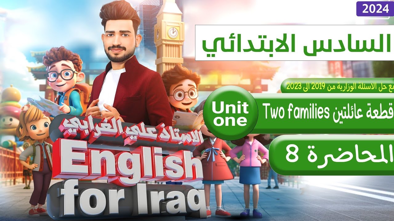 السادس ابتدائي منهج 2024/ اليونت الاول / الدرس 6/ Two families عائلتين (فرح وهان) /صفحة 16-17