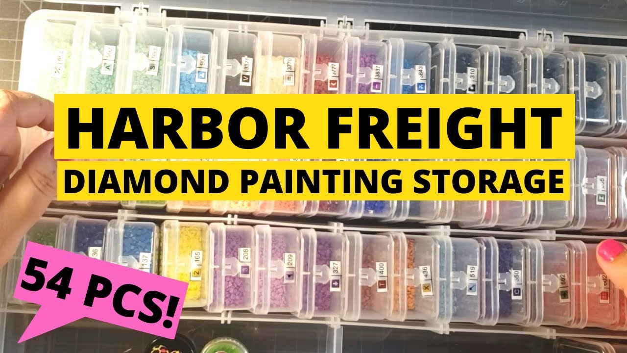 Giant 54 Piece Harbor Freight Storage for Diamond Painting Drills | Diamond Art Tools
