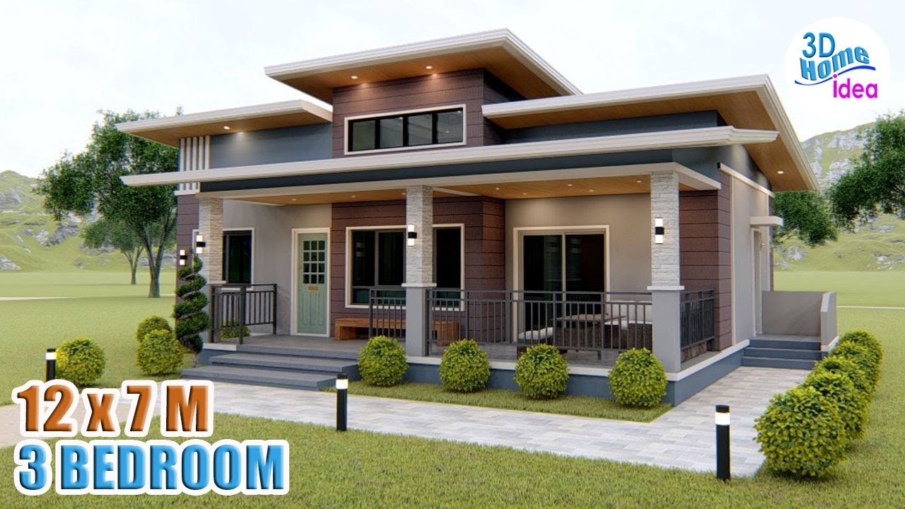 12 x 7 Meters House Design Idea with 3 Bedroom | Simple Life