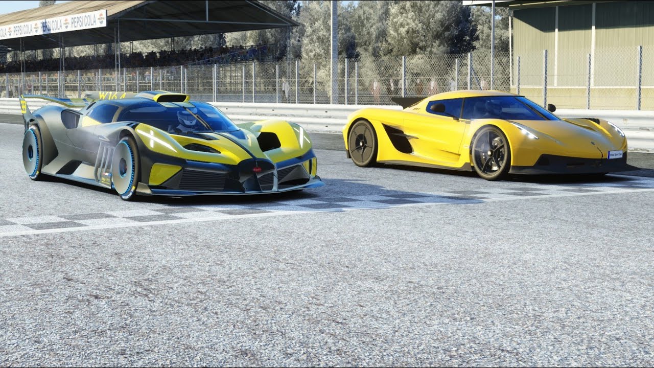 Bugatti Bolide vs Koenigsegg Jesko Absolut at Monza Full Course