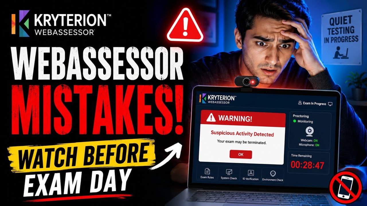 Руководство по онлайн-экзаменам Kryterion | Как избежать дисквалификации в Webassessor |