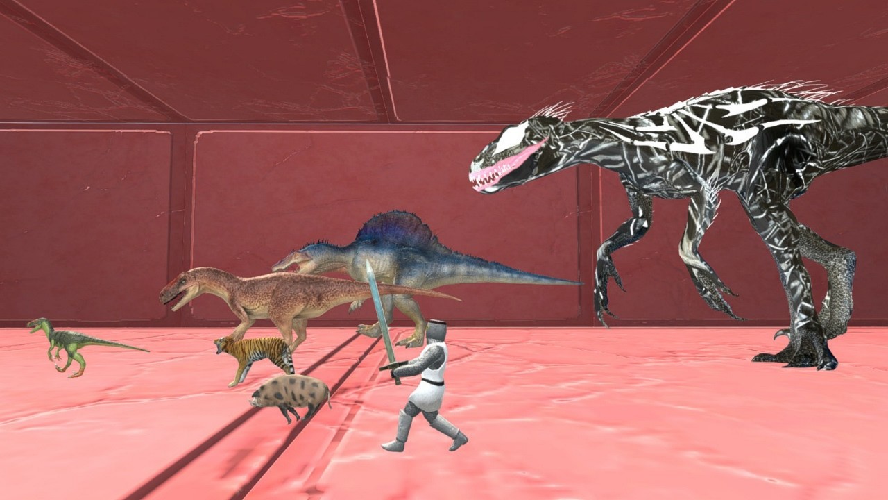 INDORAPTOR REX VENOM IN RED PYRAMID OF DEATH!! - Dinosaur Escape - Animal Revolt Battle Simulator