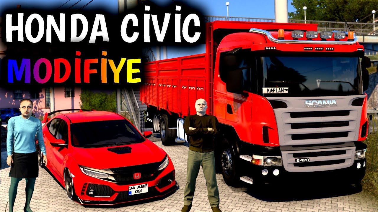 LASTİK PATLADI • HONDA CİVİC MODİFİYE ETS 2 MOD