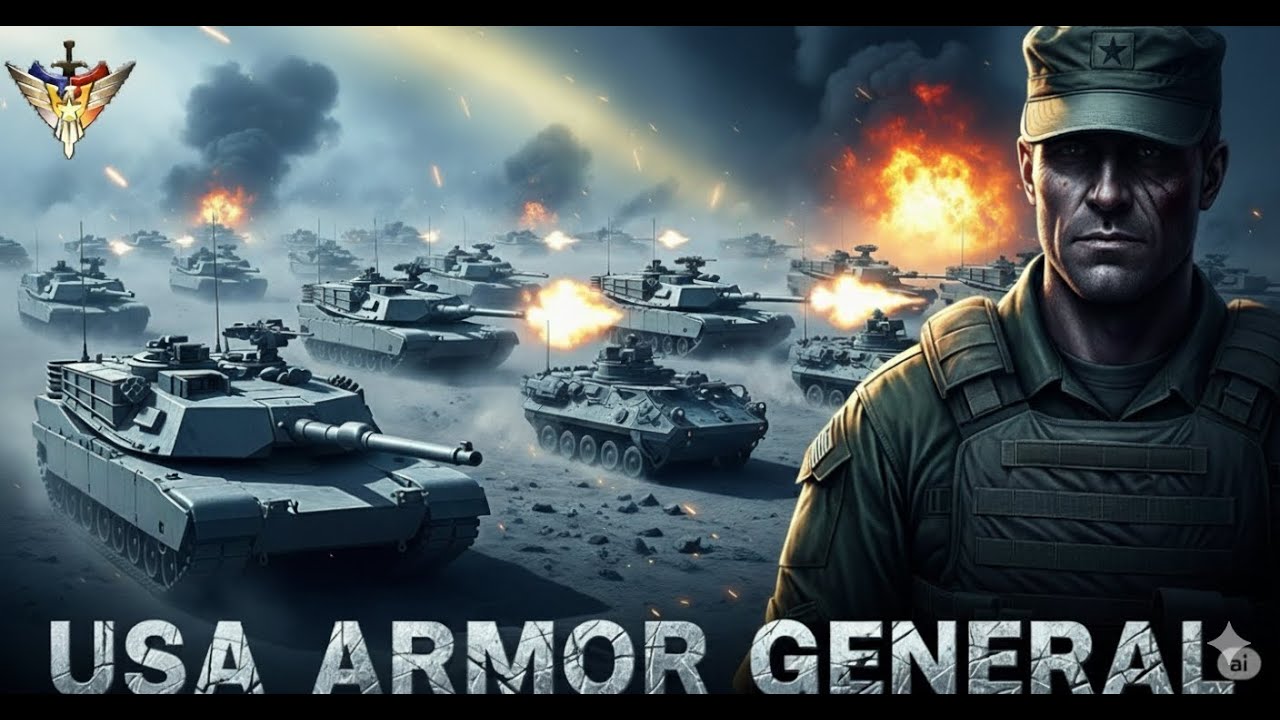 USA ARMOR General 1 vs 3 HARD RANDOM | mod : ShockWave V1.2  gameplay | Map : Winter Fallen Empire