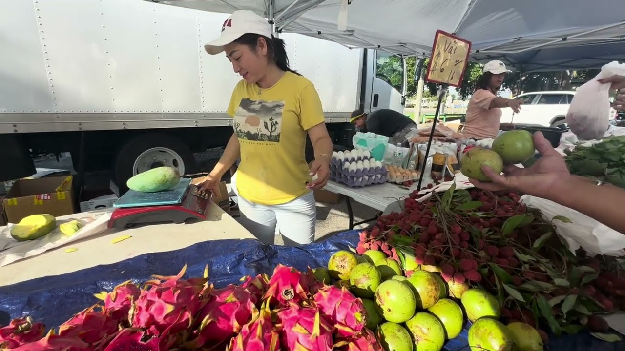 Đi chợ trời  mùa hè ở Florida có  trái cây gì không ? Có giống Vn không? Tha hồ mua rau tươi về an